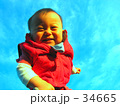 強烈な笑顔！空と子供！
