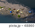 花見の後に流れるゴミ