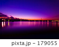 In evening of reservoir