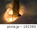 光る雪穴