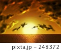 水平線の向こうに沈む夕日