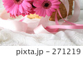 ピンクの花とリボン