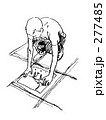 素材ナンバー 277485 : 「絵を置く人（モノクロ）」