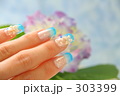 ネイルアートブルー（横）