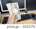 パソコンと一万札