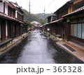 雨の石見銀山の家並み