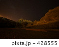 月夜のペトラの岩山