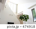 2階リビングの観葉植物と吹き抜け