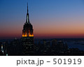 エンパイアステートビルとマンハッタンの夕焼け