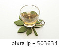 葉っぱのコースターとハーブティ