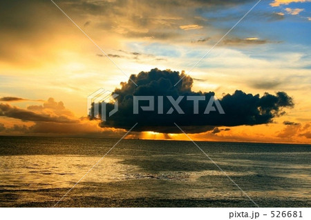カリブ海の夕日
