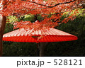 赤い野点傘と紅葉