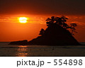 島と夕日
