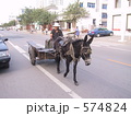 中国の東北地方の街のロバの馬車