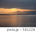対岸に沈む夕日