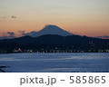 黄昏の富士山と相模湾