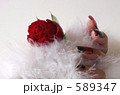 赤い薔薇とネイル
