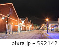 函館倉庫街の夜の函館山