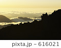 雲海と岩山のシルエット 雲海と岩山のシルエット