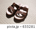 夏の陽射しを受けるサンダル