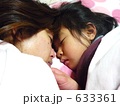 子供熱を額で測る母親