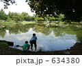 池で遊ぶ少年