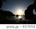 青海島の夕景