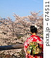 十三参りの女の子と桜