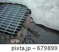 雪解けの排水溝