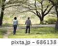 桜の中で散歩