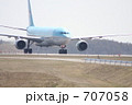 着陸後の飛行機