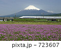 富士山と新幹線と蓮華畑