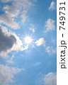 太陽と雲と青空、ソーラー発電イメージ