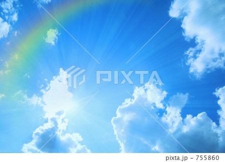 青空と光と虹