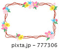 色とりどりの花のリース枠