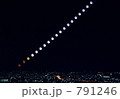 昇る月