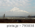 素材ナンバー 793838 : 「富士山と新幹線グリーン車」