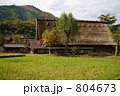 白川郷-合掌造り(真横から)と田んぼ