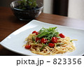 みず菜とミニトマトのペペロンチーノ