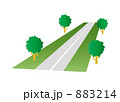 舗装された道路のイラスト