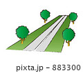 舗装された道路のイラスト