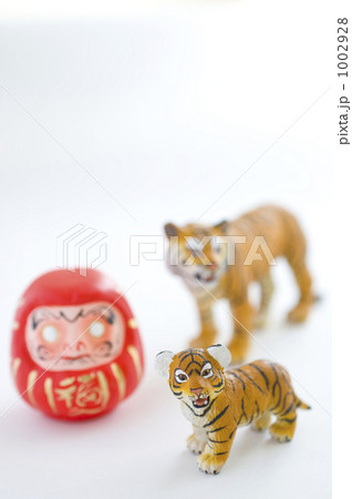 虎の親子とだるま 虎の親子とだるま