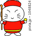 七福神・寿老人のねこのたまちゃんのイラストです