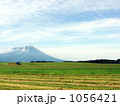 岩手山を望む牧草地