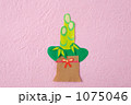ピンクの和紙と貼り絵の門松