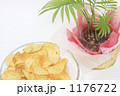 ポテトチップスと観葉植物