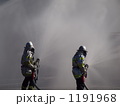 消防隊の放水訓練