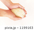掬った米を上から写す