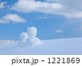 青空と雪だるま