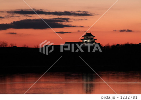 「関宿城の夕暮れ」の写真素材 「関宿城の夕暮れ」の写真素材